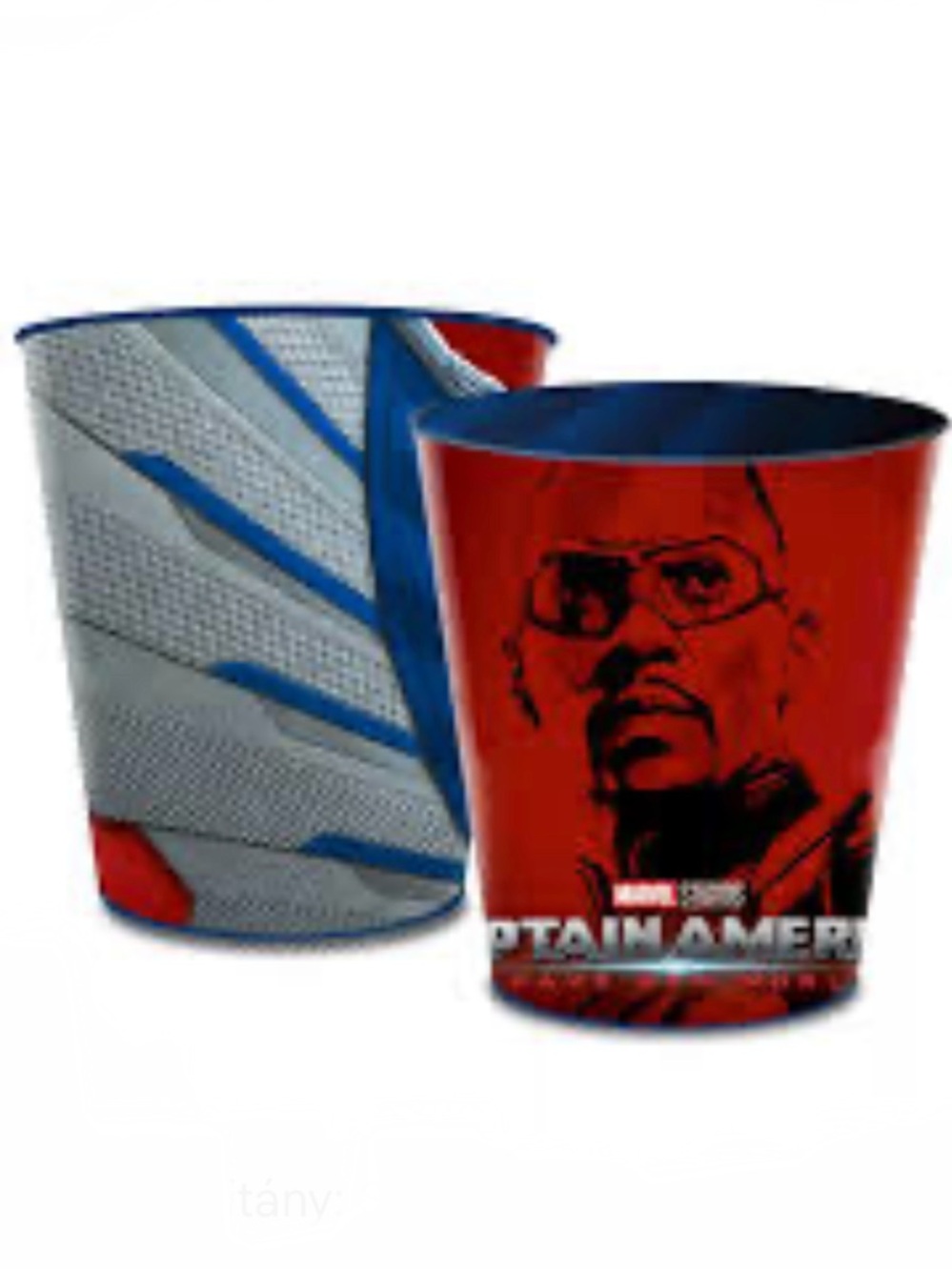 TWO Marvel Captain America Themed Red and Blue popcorn bucket buckets